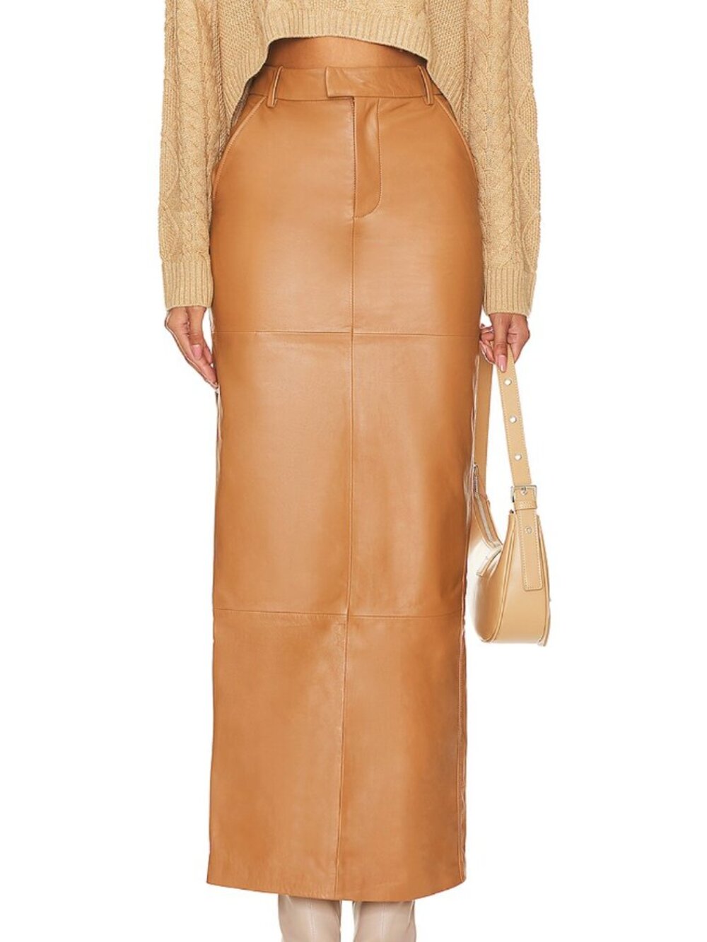 Camila Coelho Anabella Leather Maxi Skirt